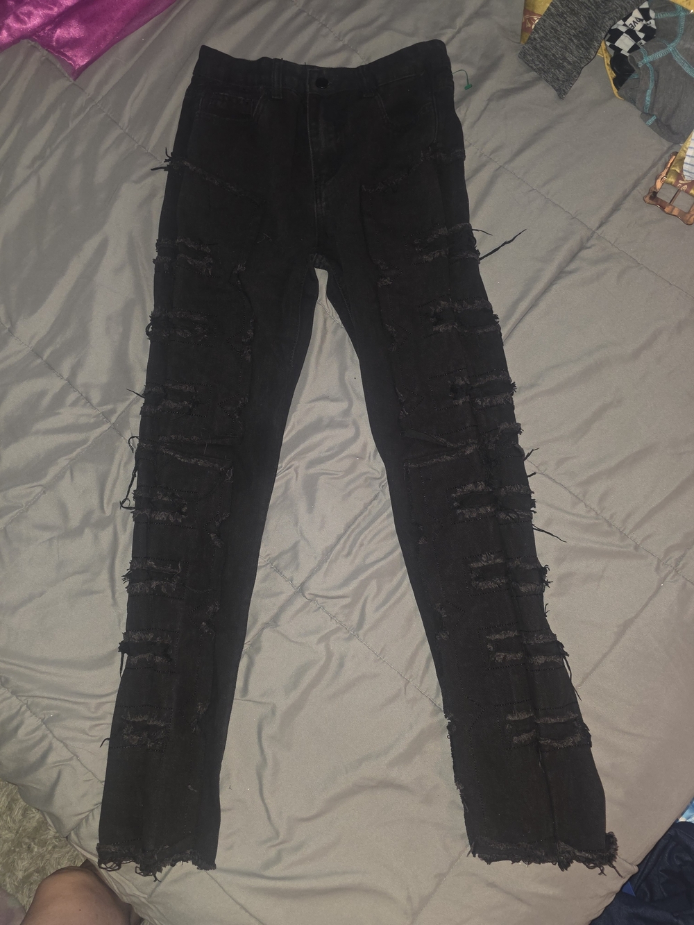 Black Distressed Ripped Skinny Jeans